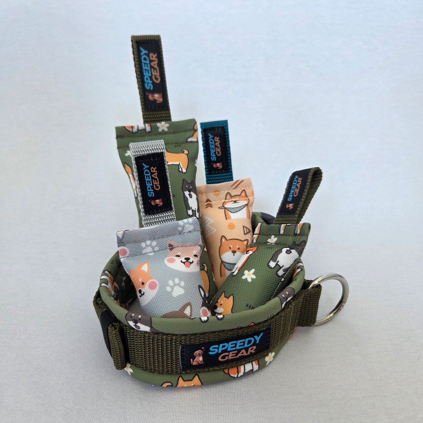 Halsband "Shiba Inu 3 - Waldgrün" (Wunsch-Konfiguration)