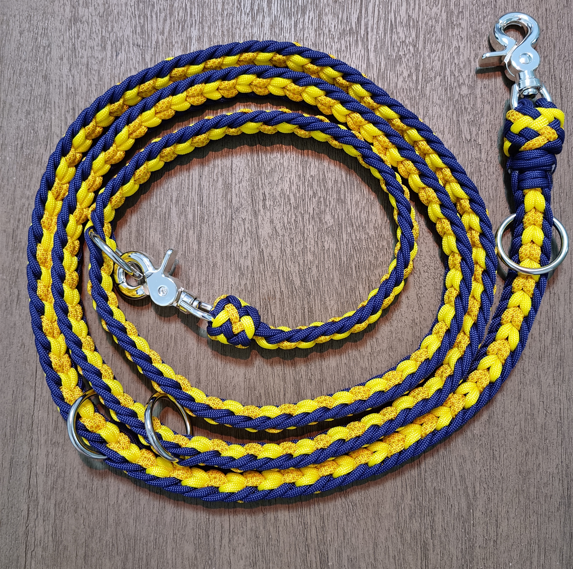 Paracord Leine "Blau & Gelb", 2 Meter (passend zur Blumen-Kollektion)