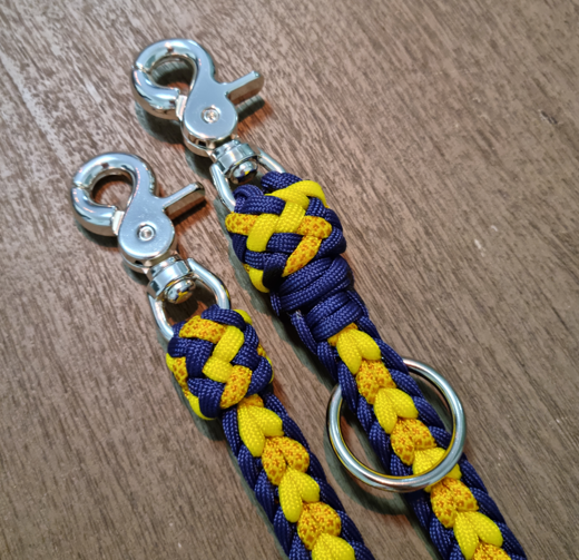 Paracord Leine "Blau & Gelb", 2 Meter (passend zur Blumen-Kollektion)