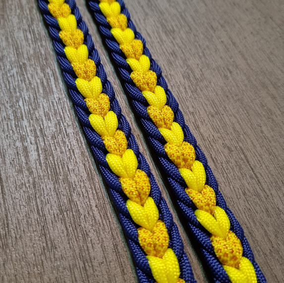 Paracord Leine "Blau & Gelb", 2 Meter (passend zur Blumen-Kollektion)